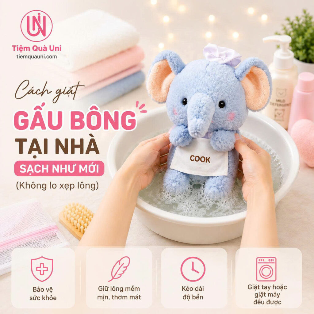 Cách giặt gấu bông tại nhà